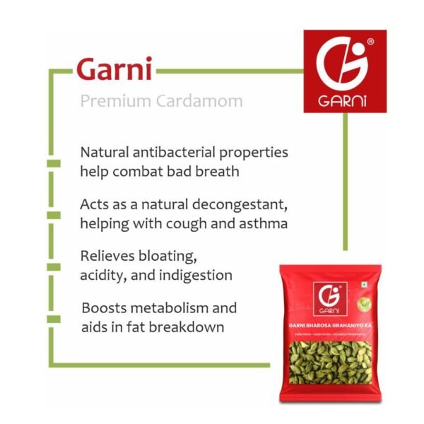 Garni Green Cardamom Hari Elaichi 6-7mm, 100gm