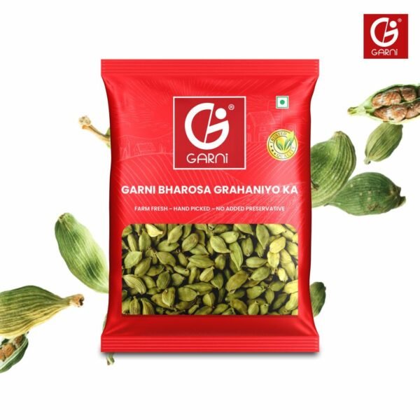 Garni Green Cardamom Hari Elaichi 6-7mm, 100gm